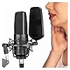 Msuiiixcccc Microphone BY-M1000 Studio Large Diaphragm Microphone Low-Cut Filter Cardioid Condensador Microfone for Broadcast Live Vlog Video Mic Suitable for Anchor, Dubbing Studio, Recording, st #5