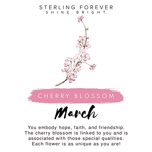 Sterling Forever - Birth Flower Necklace - 14K Gold Plated or Rhodium Plated Brass - Statement Pendant - Adjustable Chain, Lobster Clasp - 16” Chain, 2” Extender - Nickel Free2