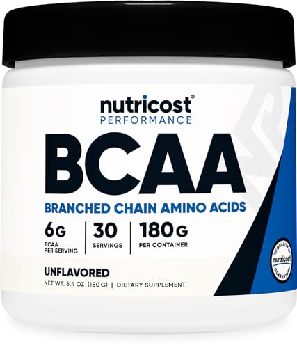 Nutricost BCAA Powder (Unflavored, 30 Servings) - Vegetarian, Non-GMO, Gluten Free, Optimal 2:1:1 Ratio