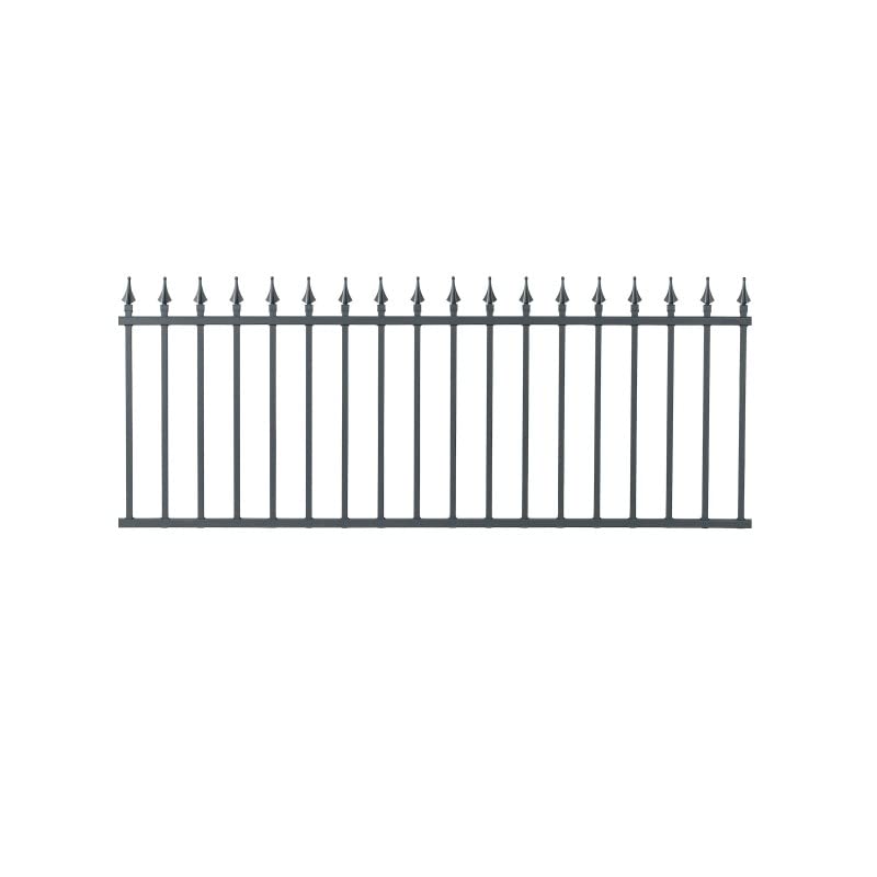 Gardenode Clôture de Jardin Panneau de clôture barrière de Jardin Aluminium flèches L 2m Gris