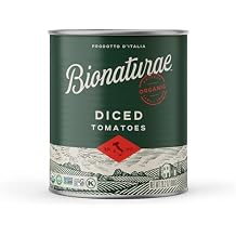 Bionaturae Organic Diced Tomatoes - Diced Tomatoes Can, Diced Tomatoes Organic No Salt, Keto Friendly, Non-GMO, No Added Sugar, No Added Salt, Made in Italy - 28.2 Oz, 12 Pack