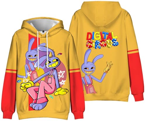 Silver Basic The Amazing Digital Circus Sudadera con Capucha para Hombre/Niños Sudadera con Estampado 3D de Clown para Fans de la TV F-1， S