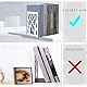 Buchstützen Metall, Buchhalter Regal-1 Paar Bookend Holder mit rutschfeste Bücherstopper für Schule Zuhause Büro (Weiß)