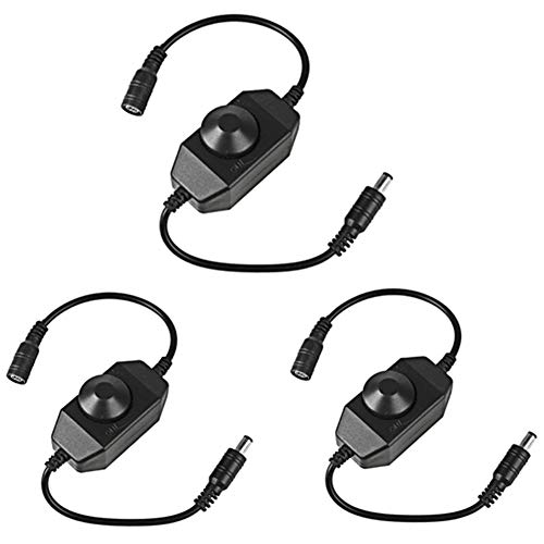 3pcs LED Strip Lights Dimmer, FAVOLCANO DC 12V-24V 6A Dimmer Switch for LED