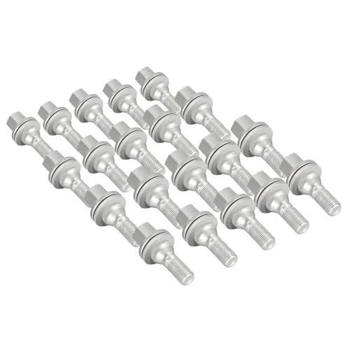 ZOFFI Wheel Bolts Nuts M12x1.25, Replacement for Citroen C2 C3 C4 C5, Peugeot 206 207 208 308 407 1007 2008 3008 5008, Flat Seat Type Thread Length 35mm HEX 17mm (Set of 20)