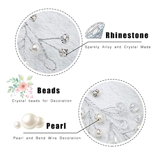 Artio Bride Wedding Hair Vine Accessory Beaded Hair Piece Bridal Headpiece for Bride HV-580