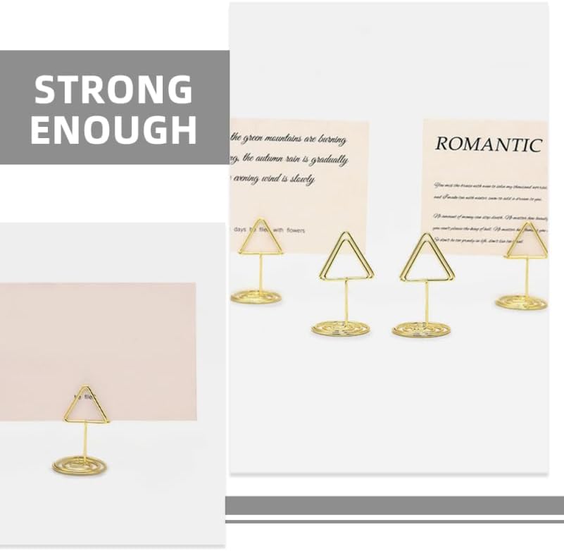 ミニ真鍮プレースカードホルダー ゴールドトライアングルメモクリップ イベント装飾用