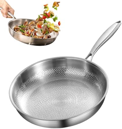10-Inch Titanium Non-Stick Frying Pan, Hammered Design, Professional Cookware, Lightweight & Durable, Ideal for Healthy Cooking, Easy Clean, No Lid