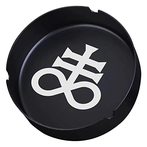 Sigil of Satan Leviathan Cross Gothic Ashtray for Club Bar Patio Home, Satanic Evil Protection Symbol Ash Tray for Cigarette, Cool Baphomet Cigaretts Ashtray Pagan Satanism Amulet Gifts for Smokers
