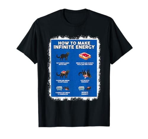 Funny Math Infinite Energy Cat E Ingeniería Mecánica Camiseta