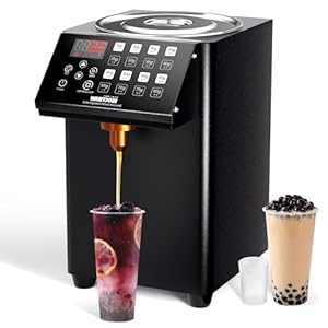 WantJoin Automatic Fructose Dispenser for Commercial, Stainless Steel Syrup Dispenser for Bubble Tea Equipment, Fructose Quantitative Machine with Measuring Cup, 8.45QT, Black