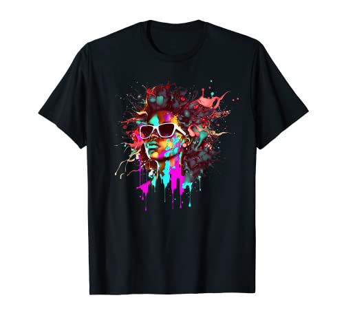Colorida mujer afro americana melanina BLM mujer niña Camiseta