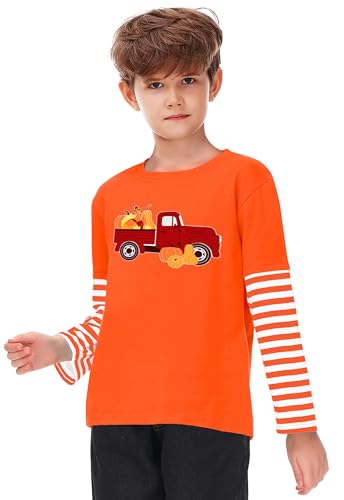 Image of Remimi Unisex Kids Christmas Long Sleeve Shirt Xmas Print Stripe Shirts 2-12 Years