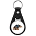 Cute Rottweiler Dog Keychain Black Premium Leather Key Chain with Key Ring