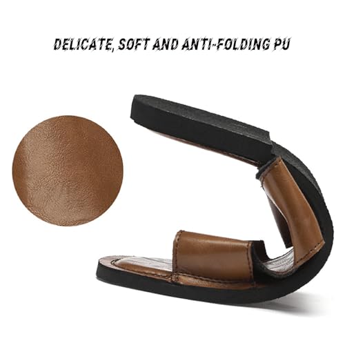 Men's Soft Pu Cutout Flat Beach Slides Sandals Comfor Light Open Toe Anti-Slip Slip On Casual Wading Sandals Summer Outdoor Walking Slides4