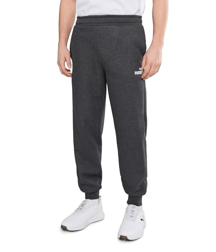 Puma Men's Essentials Fleece Sweatpants (Available in Big & Tall), Dark Gray Heather Closed Leg SS25, Large