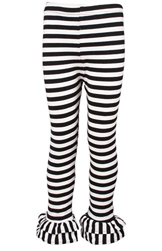 Girl's Cotton Ruffle Stripe Leggings