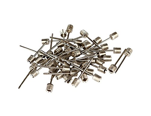 yueton Pack of 50 Ball Inflating Pump Needle Adaptor - Metallic Air Inflation Needles for Sport Football/Basketball/Soccer/Gym