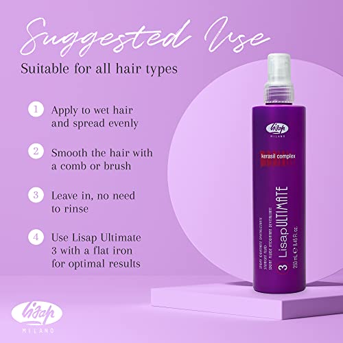 Lisap Ultimate Straight Fluid, Straightening Spray For Frizzy Hair, Smoothening & Heat Protectant Formula, Damage & Heat Protectant For Hair, Suitable For All Hair Types #TOP5