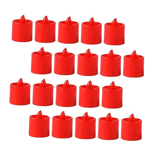 Velas LED sin llama rojas Mobestech pack de 20 para decoración de bodas