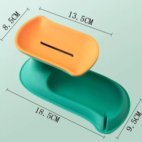 Image of SPIREX 360 Degree Rotating Double Layer Soap Box | Soap Dish Storage | Water Drain Soap Holder | Soap Case | Plastic Home /Kitchen /Bathroom Accessories | Soap Tray (Pack of 1,Multicolor)