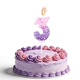 Birthday Number Candle, Pink and Purple Happy Birthday Candle Funny Music Theme Cake Topper Decoration Supplies Suitable for Kids Teens Adults (Number 9)