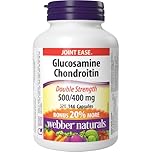 Webber Naturals Glucosamine Chondroitin, Double Strength, 144 Capsules, Helps Relieve Joint Pain Associated with Osteoarthritis