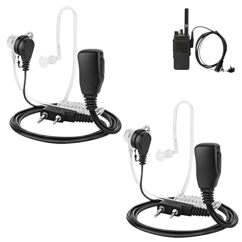 BOULESENM 2 PCS Oreillette Talkie Walkie,Oreillette Talkie Walkie 2 Broches,Casque Talkié Walkié,écouteur,Compatible RT24 RT27 RT619 BaoFeng UV-5R Plus Nestling BF-888S BF-88E