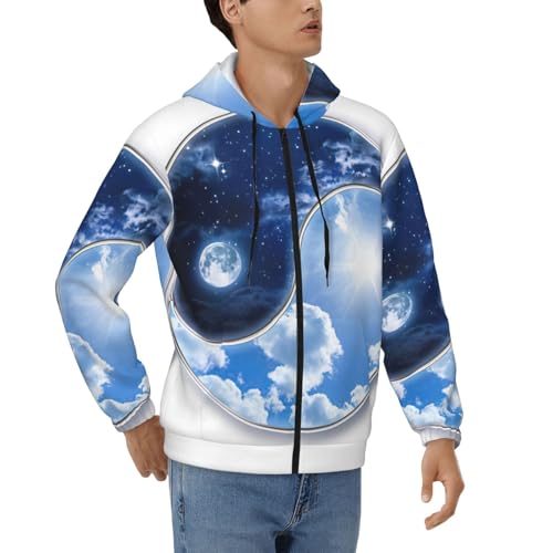 Sweat à capuche en polyester doux Yin Yang World homme veste premium