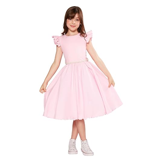 Vestido Infantil Godê Liso Rosa Festa Aniversário Casamento Luxo Formatura Eventos