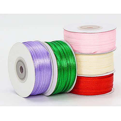 ATBEAMEN Orange Satin Ribbon - 3mm Thick, Double Sided, for Gift Wrapping Crafting, Cake Decoration, Wedding, Christmas - Image 4