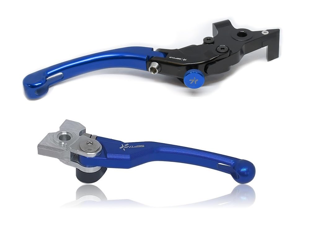 compatibile con/sostitutivo per LEVE FRENO/FRIZIONE ANTIROTTURA REGOLABILI TM Racing smm smr smx 2010-2024 (BLU)
