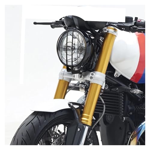 Cache phare moto 6.5 pouces universel avec grille protection antibrouillard