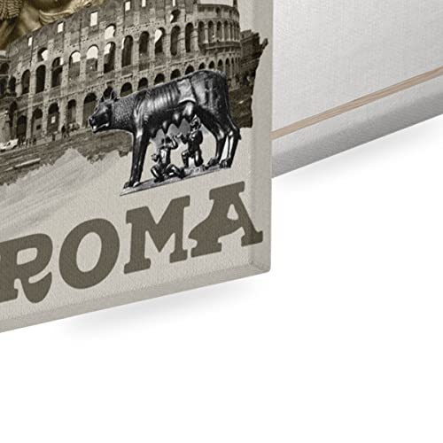 Poster Roma Collage Voyage : Tableau Décoratif et Toile Imprimée Histoire 60x85cm - 2