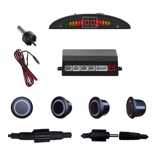 Image of Parking Sensor Kit Backup Sensor Kit Reverse Sensor for Car 18 Color Options for Probes Adjustable Alarm Volume Professional Sensore de Reversa para Carro Safe Driving Assistant(Matte Black)