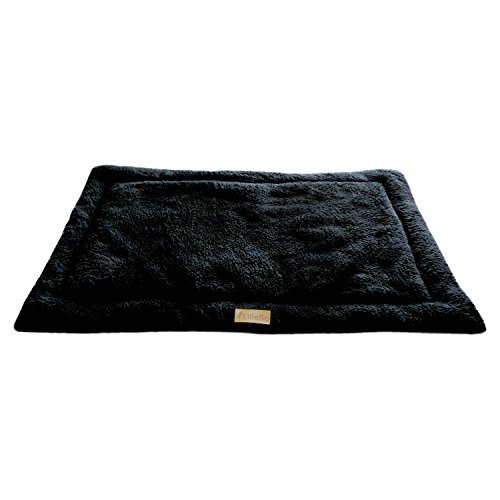 Ellie-Bo Tapis en Polaire Sherpa - Convient pour Cages et Caisses de 122 cm, Noir