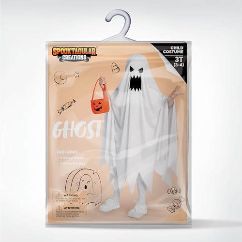 Disfraz de Fantasma para Niños con Cesta de Calabaza miniatura 6