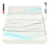 HLLBLL® Grounding Bedding Sheet Set, Bed Sheets and Pillowcase Set, 90% Organic Cotton+10% Pure Silver Organic Fitted Grounded Sheet for Improved Sleep, Pain Relief (White, (78 * 80.2 * 15inch))