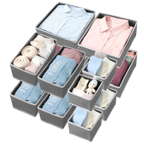 BUCOMTU Organizadores de Ropa de Bebé, 12 Piezas Organizador Cajones, Cajas Almacenaje Plegables de Tela, Separadores de Cajones Para Guardar Ropa, Organizador Cajon para Calcetines, Ropa Interior BUCOMTU Organizadores de Ropa de Bebé, 12 Piezas Organizador Cajones, Cajas Almacenaje Plegables de Tela, Separadores de Cajones Para Guardar Ropa, Organizador Cajon para Calcetines, Ropa Interior