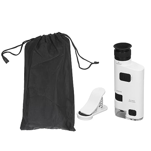 Universal Clip On LED Cellphone Microscope with Detachable 300x 350x Lighted Zoom for Pocket