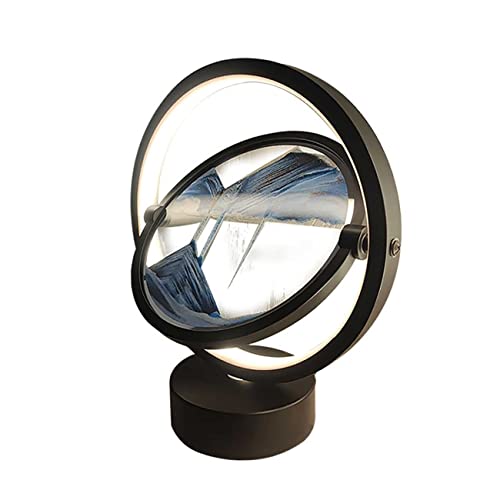 Cuadro de arena en movimiento dinámico 3D paisaje natural que fluye marco de arena pintura redonda de vidrio que fluye la arena para el hogar escritorio para sala de estar, adultos, hogar, oficina Cover