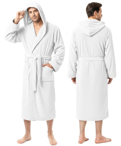 Image of NY Threads Mens Hooded Robe - Plush Long Bathrobes for Men