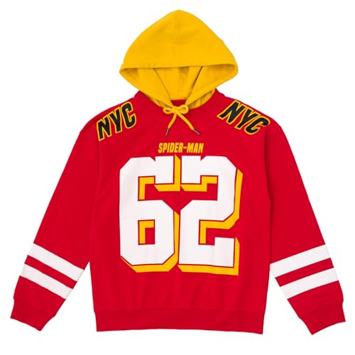 Marvel Spider-Man Deadpool Men's French Terry Drop Shoulder Pullo...