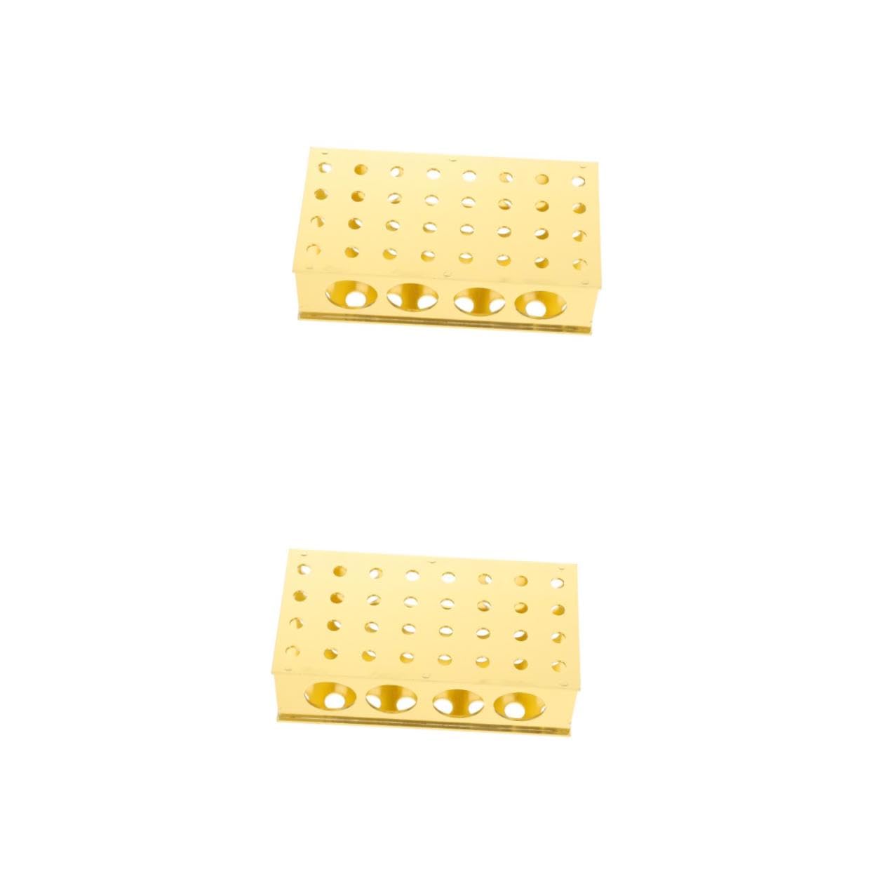 Cabilock 2 Pezzi Portaprovette montato cremagliera provette e supporto provetta provette plastica rack per provette da laboratorio supporto per tubo di prova di laboratorio alluminio D'oro