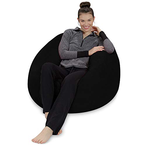Sofa Sack - Plush, Ultra Soft Bean Bag Chair - Memory Foam Bean Bag Chair With Microsuede Cover - Stuffed Foam Filled Furniture And Accessories For Dorm Room - Black 3' #TOP1
