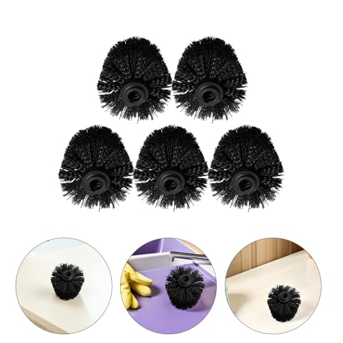 Image of 5-Pack Bathroom Brush Replacement Heads Universal Round Ball Design Plastic Toilet Scrubber for Home and Office Cleaning