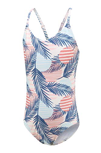 Moon Tree Girls One Piece Swimsuits Hawaiian Ruffle Swimwear Beach Bathing Suit Palm Leaf 8T 7 8 Years