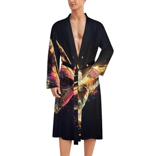 Bata de baño ligera para hombre que alivia el calor nocturno camisón largo hasta la rodilla