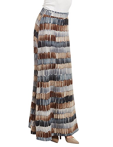 Lock and Love Women's Casual Comfy Stylish High Waist Flare Long Maxi Skirt – Available in Print & Solid Options