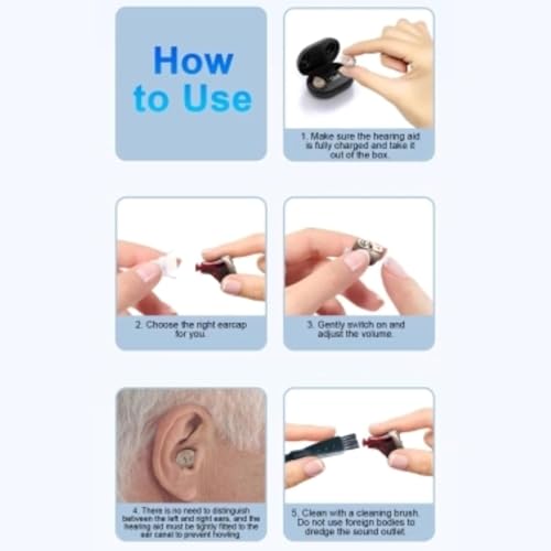 Image of Balson Rechargeable Digital Hearing Aid | Invisible Amplifier with Noise Cancellation, Adjustable Volume, Long Battery Life | Includes Manual, Dry Kit & 1-Year Warranty (Black)